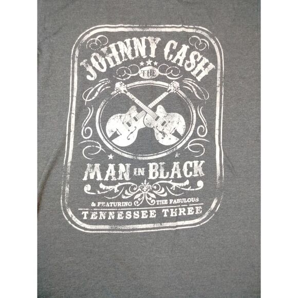 Johnny Cash The Man In Black Men's T-Shirt Large Gray Graphic Short‎ Sleeve - Picture 4 of 8